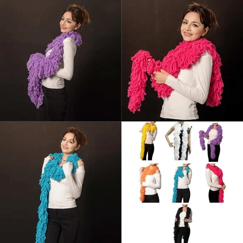 Artificial Boas for Dancing Wedding Party 5.90ft Colorful Boas for Women Artificial Strips Fabric Trimming Flame-Shaped