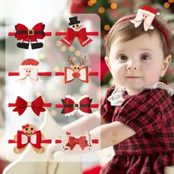 Neonate Christmas HeadbandHair Cloth Bow neonato Headwear Headwrap Gift Toddlers Bandage babbo natale