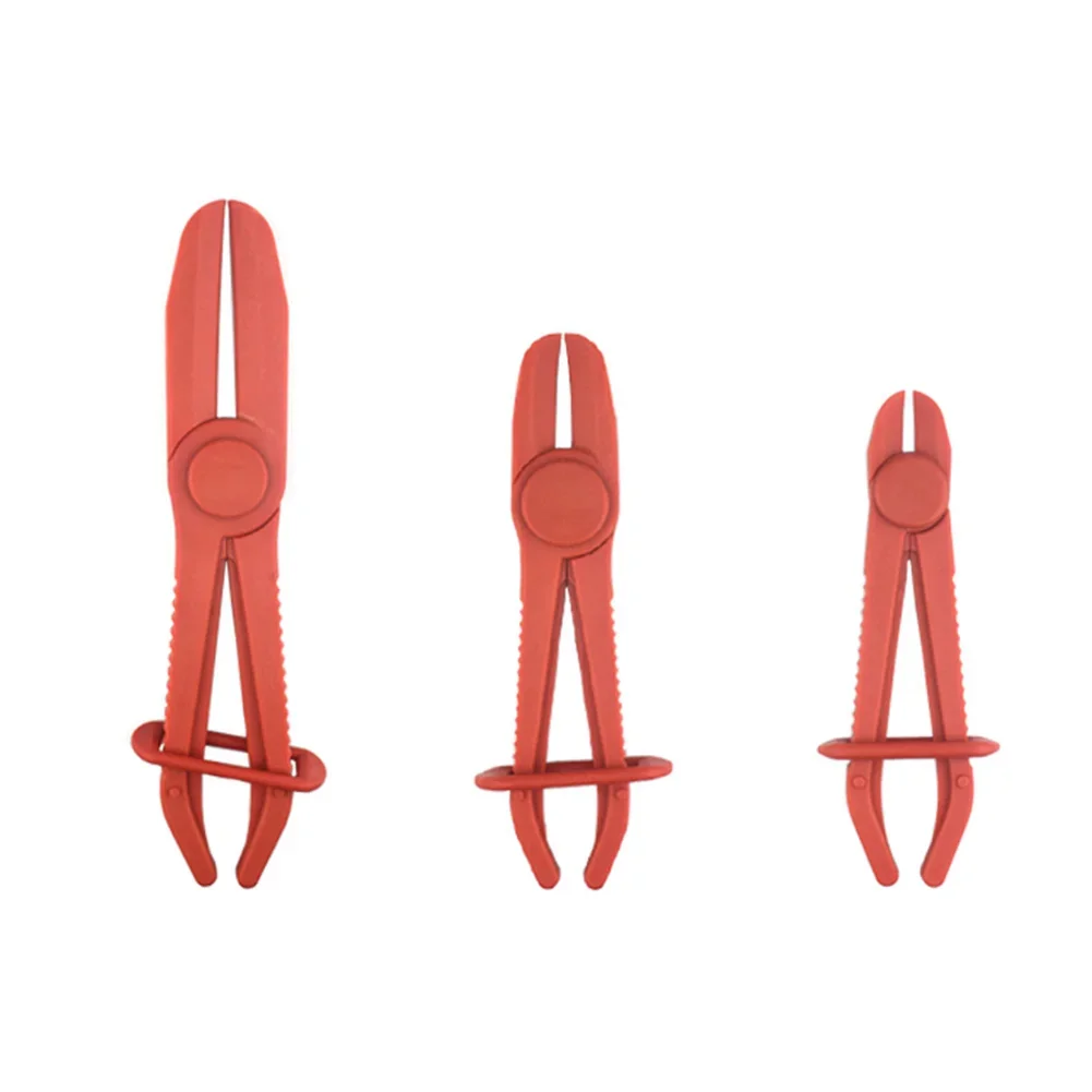 

Pipe Tube Hose Clamp Auto Parts 3pcs Cutting Off Plier Different Sizes Plastic Red With AntiSlipping For Brakes