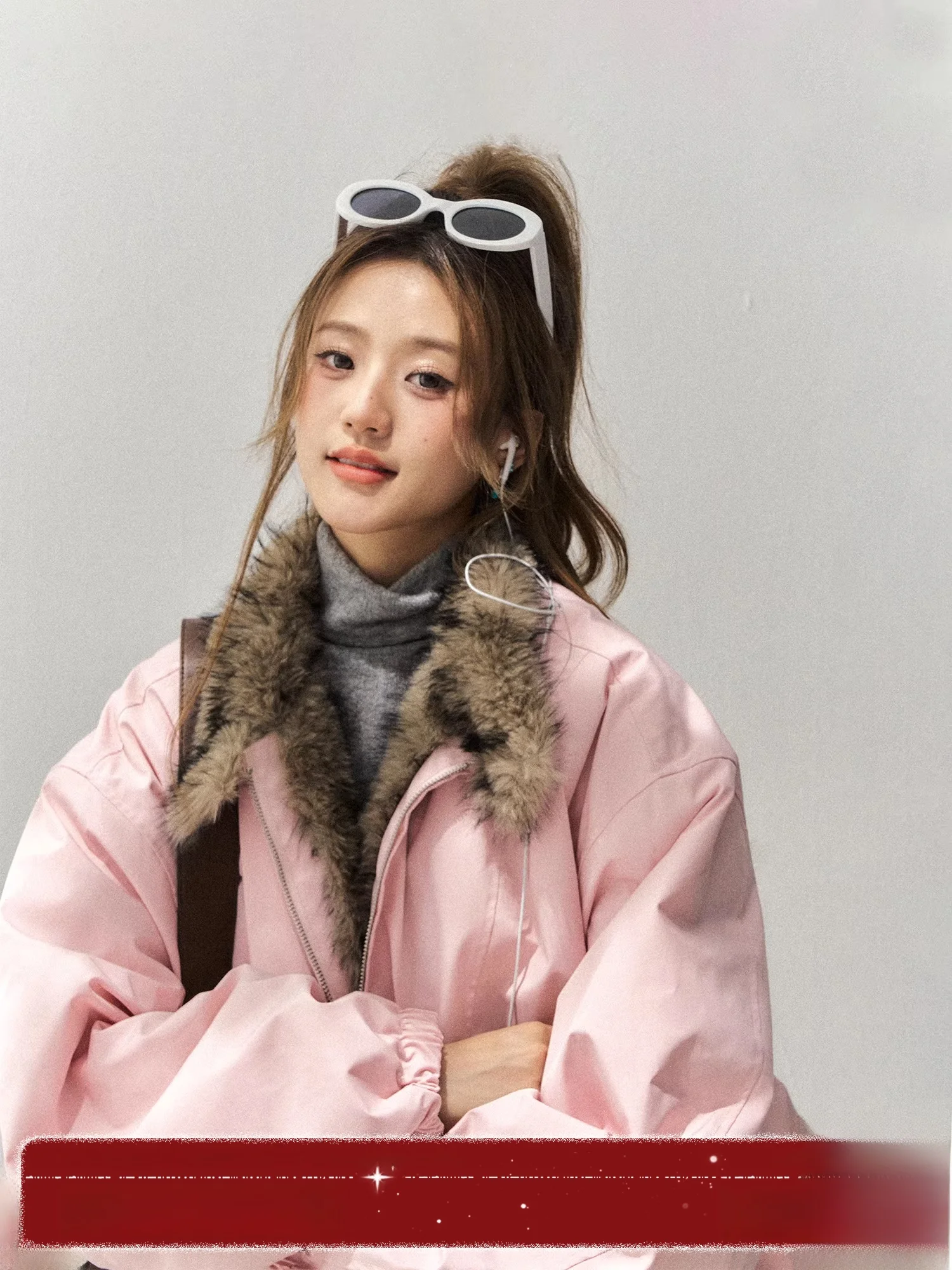 

Thiened Winter Cotton Jaet Women's Sle Mountain Eagle Design Warm Coat Korean Sle Thi Outerwear with Fur Collar