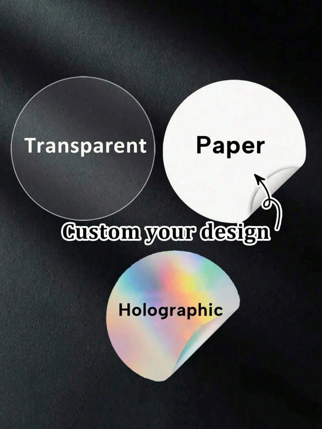 

1,5-5-дюймовые наклейки на заказ, индивидуальные текстовые наклейки, бумага с покрытием, ПВХ, прозрачные, голографические наклейки, значимые подарки