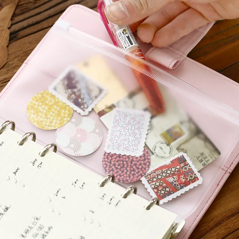 Fromthenon A5A6A7 Transparent PVC Storage Bag for Travelers Notebook Diary Day Planner Zipper Bag Business Cards Notes Pouch