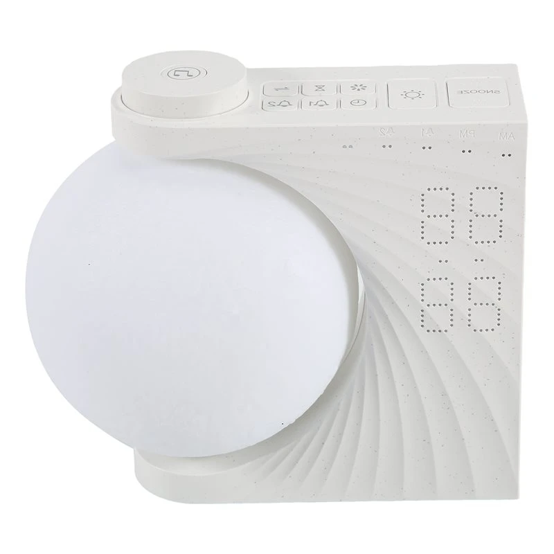 2026 Hot Style Sunrise Alarm Clock For Bedrooms, Moon Night Light Clock Wake Up Light For Kids Teens,White Noise Sound Machine