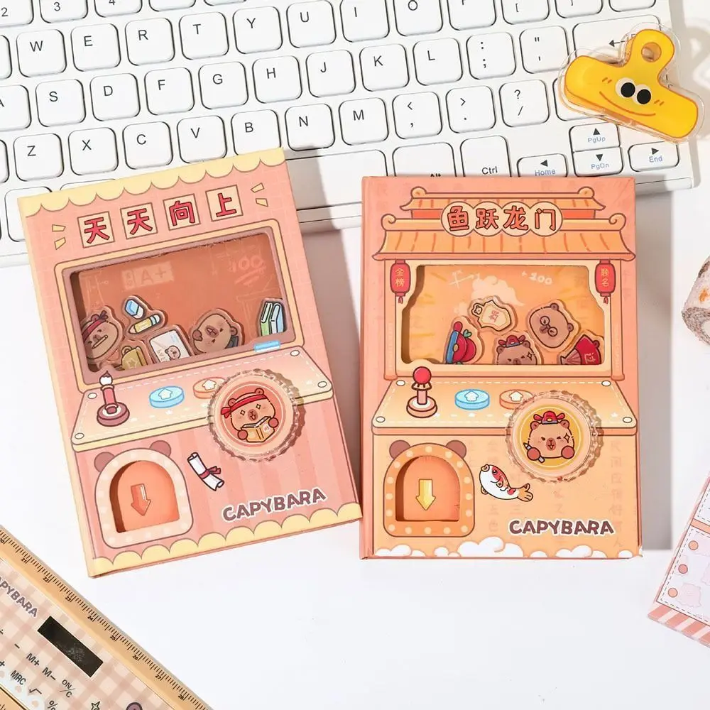 Decompression Color Inner Page Capybara Notebook Gashapon Mahines Shaking Small Notepad Kawaii Cartoon Square Writing Pad Office