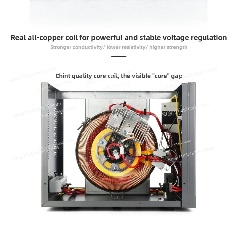 220V Automatic Voltage Stabilizer - High Power for Home & Industrial Use, Suitable for Computers & Air Conditioners