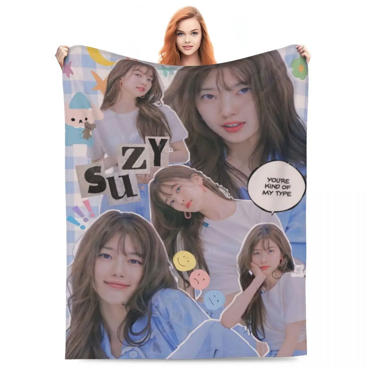 Bae Suzy Soft Warm Blanket Korean Singer Photo Camping Bedding Throws Winter Graphic Design Flannel Bedspread Sofa Bed Cover