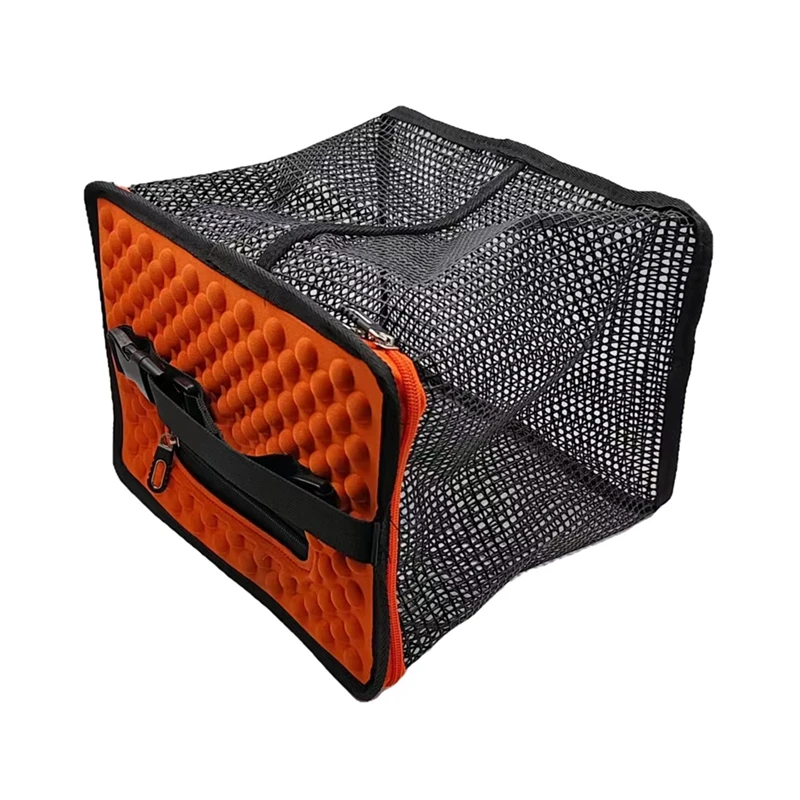 Foldable Floating Wire Fish Basket Foldable Fish Cage Hanging Mesh Fish Protector Fishing Gear Durable Easy To Use