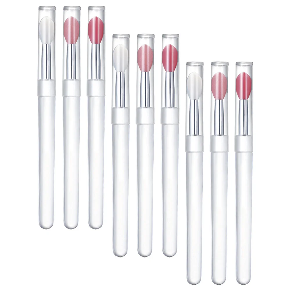 9 Pcs Lip Brush Silicone Applicator Small Makeup Clear Mascara Gloss Applicators Lash Kit Lipstick