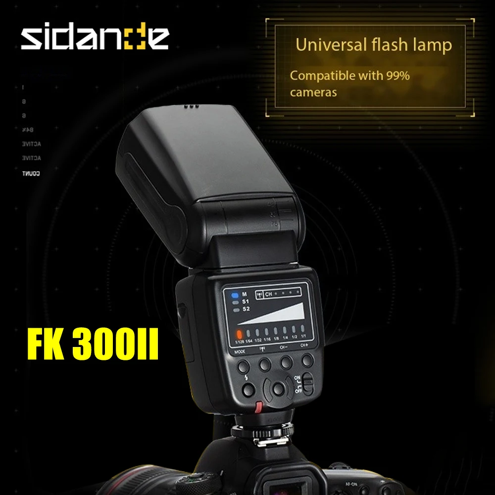 

Фотовспышка SIDANDE FK-300II 2,4G с беспроводным триггером WFC02 для Canon Nikon