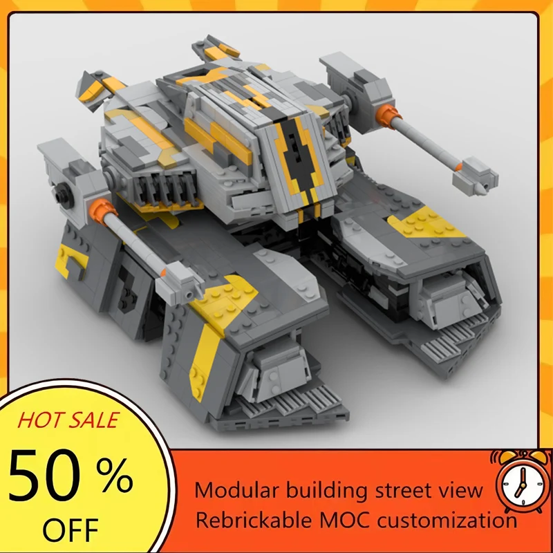 

Набор для сборки модульного танка из 1672 деталей по мотивам популярного фильма «Звездные войны», конструктор MOC, технологичный подарок, праздничный набор для детей