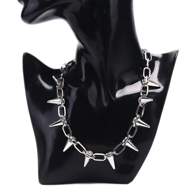 Punk Style Gothic Rivet Necklace Pendant Bullet Clavicle Chain Exaggerated Necklace