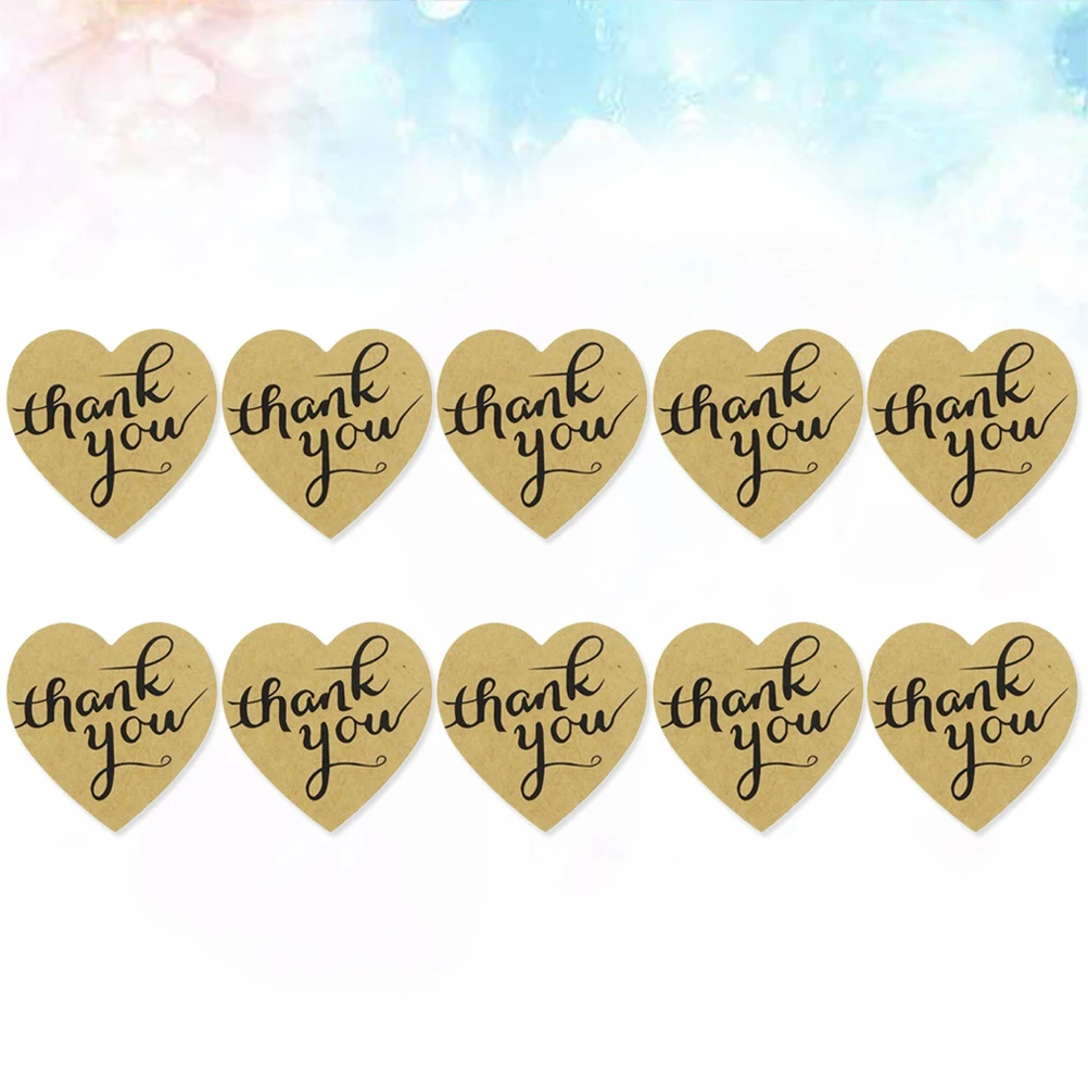 

500 Sheets Thank You Sealing Stickers Kraft Paper Labels Strong Adhesive Roll For Candy Bags Notebooks Furniture Thanksgiving