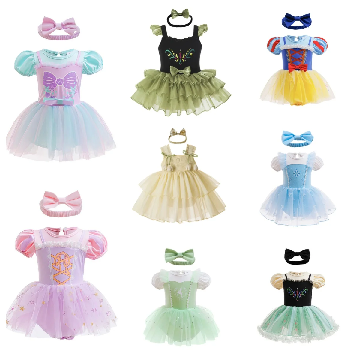 Princess One-size for Infant Girls Summer Kids Romper Bodysuit Multiple Styles Available