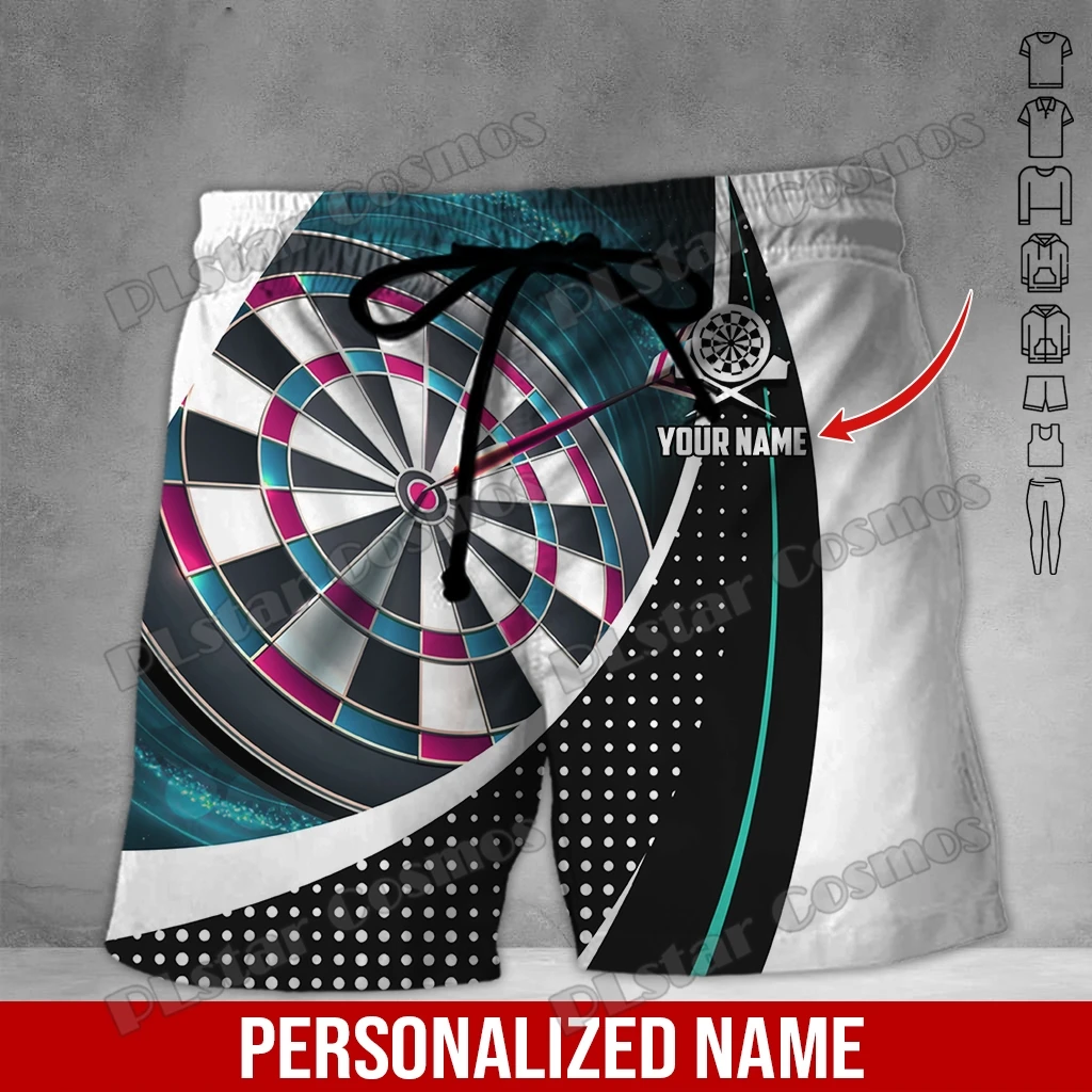 Custom Name Darts Player 3D Printed Men‘s Shorts Summer Style Casual Polyester Shorts Harajuku Unisex Regular Shorts DKD-11