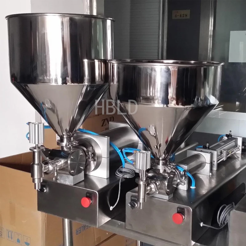 Semi-Automatic Pneumatic Bottle Liquid Filling Machine for Paste Salad Dressing Horizontal Anti Dripping Packaging