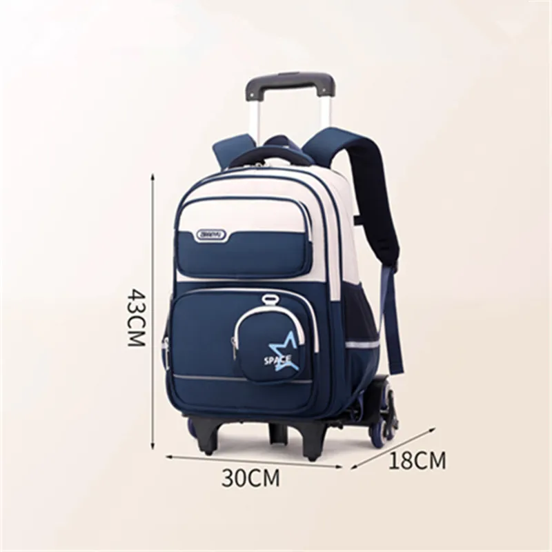Elementary School Backpacks with Trolley Wheeled School Bag for Boys Girls Rolling Backpack with Wheels Kids schoolbags mochila