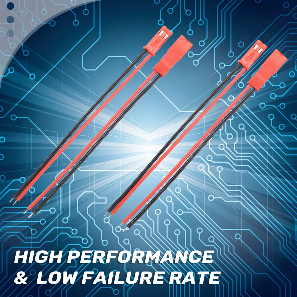 10 paia di connettori presa JST a 2 pin da M a F 110 mm cavo rosso nero