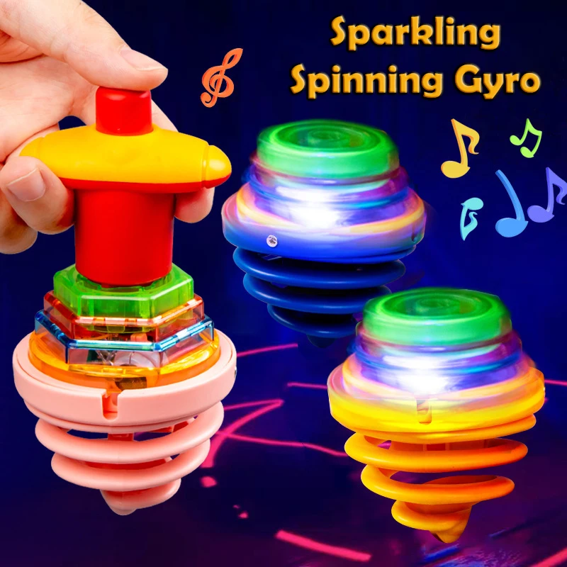 

Creative Colourful Flash Rotating Gyro Toys Musical Light-emitting Gyro Funny Children's Puzzle Toys Kids Holiday Birthday Gift