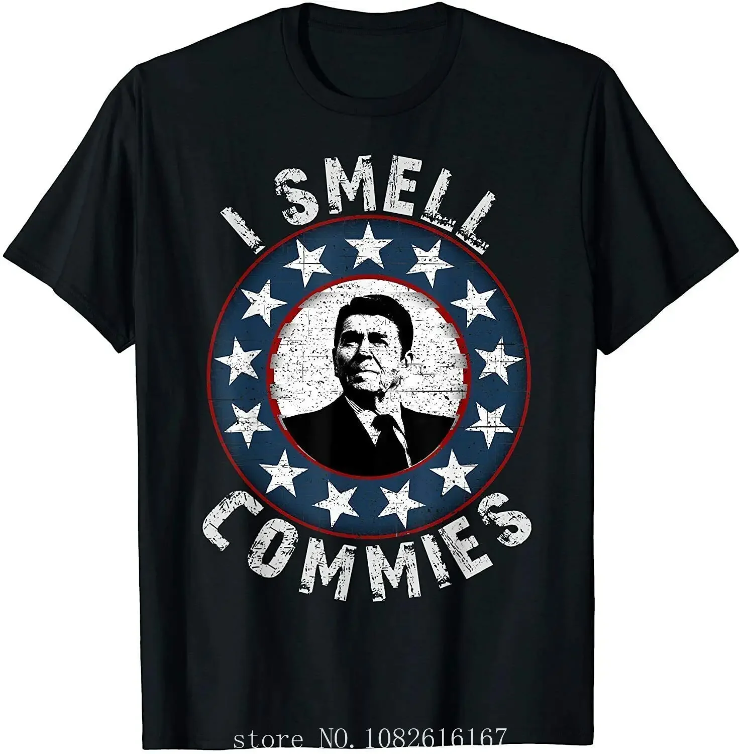 NEW LIMITED Ronald Reagan I Smell Commies Retro Vintage Political Humor T-Shirt wholesale cheap graphic t shirts 2024 streetwear