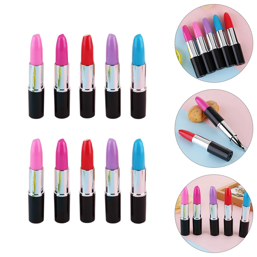 

15 Pcs Students Pen Lipstick Sign Ballpoint Creative Beautiful Ball-Point Plastic School