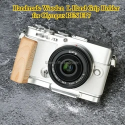 Handmade Wooden Ebony Birch Camera Quick Release Plate L Hand Grip Holder for Olympus PEN E-P7 EP7 Camera Handle 퀵플레이트 بنوك طاقة
