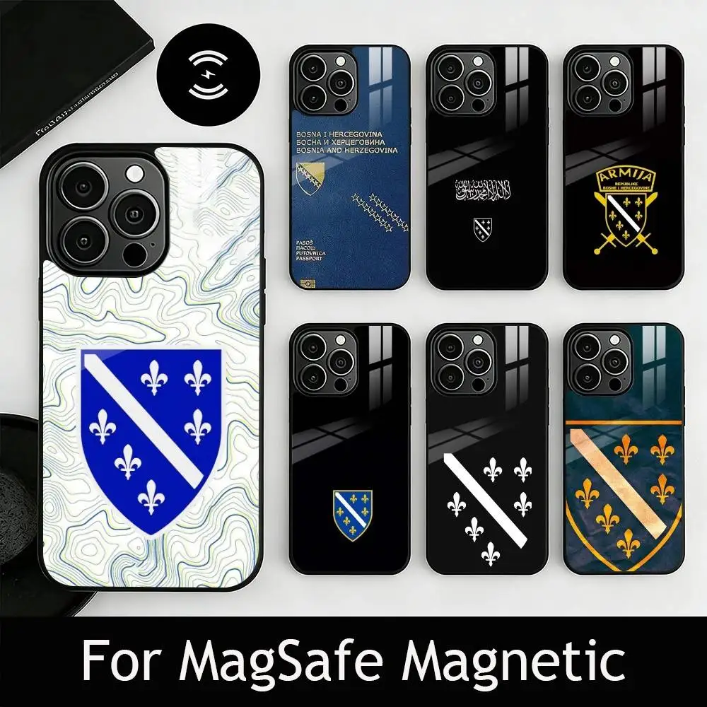 

Bosnia Herzegovina Emblem Phone Case For iPhone17,16,15,14,13,12,11 Plus,Pro Magnetic with Magsafe Wireless Charging
