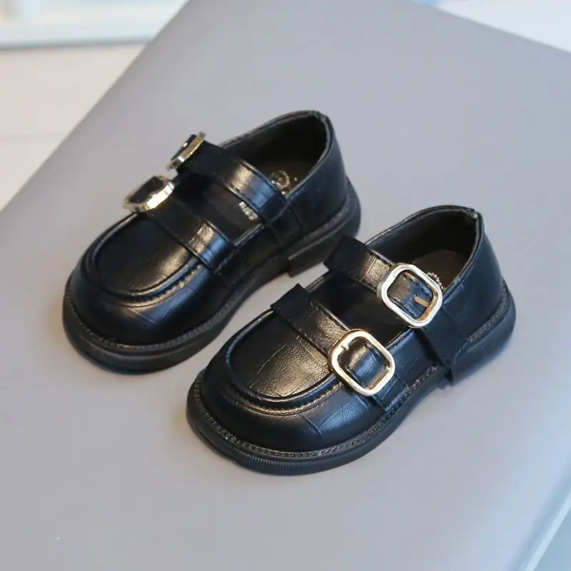 

Осенние детские туфли в британском стиле, с мягкой подошвой, противоскользящие, для первых шагов, для мальчиков и девочек, кожаные туфли-мэри-джейн, лоферы для малышей