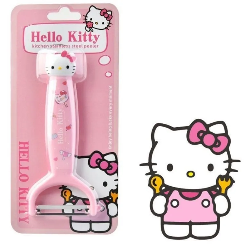 Hello Kitty Cinnamoroll household fruit peeler, cute kitchen stainless steel peeler, apple peeler, cartoon holiday gift, kawaii