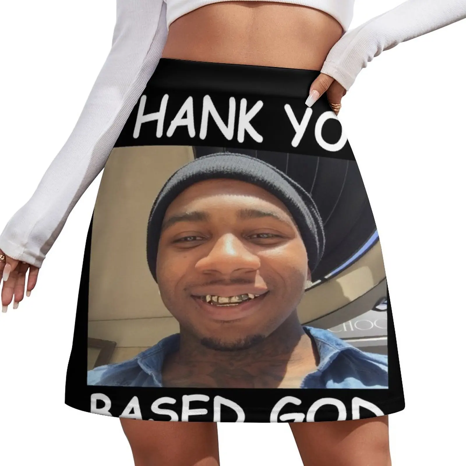 LIL B THANK YOU BASED GOD TYBG Mini Skirt rave outfits for women korean style Female dress mini skirts