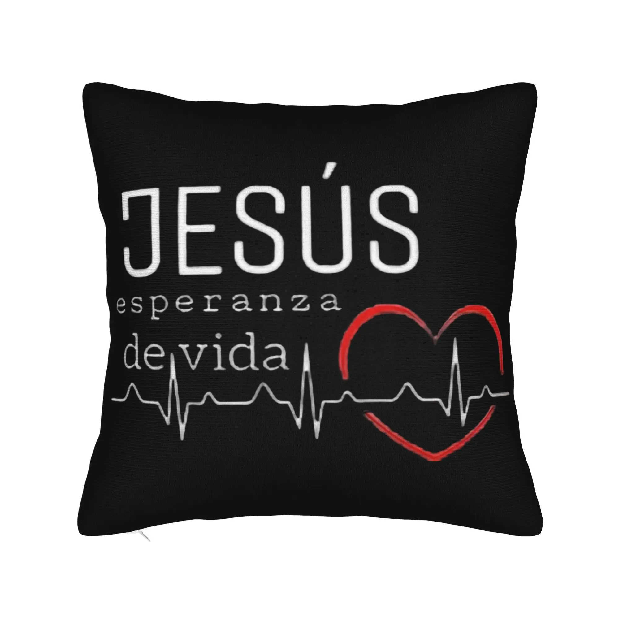 Jesus Esperanza Devida Spanish  Pillow Cover Printed Cushion Cover Decoration  Throw Pillow Case Cover Living Room Multi-Size