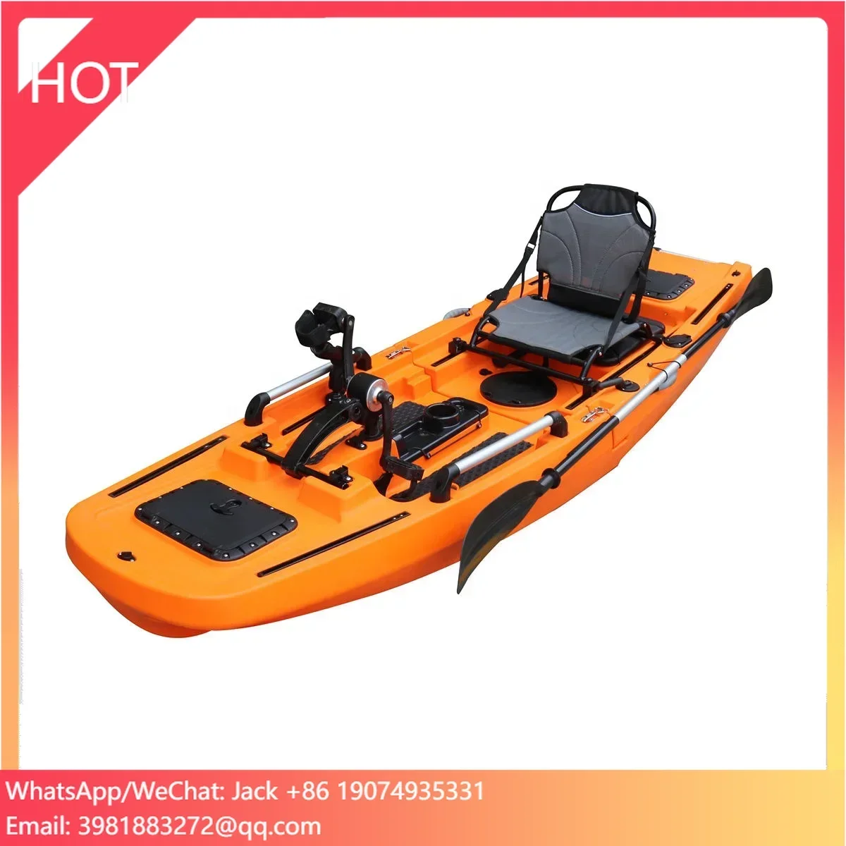 

Vicking Hot Sale 9.7ft Modular 2 Section Can Be Detachable Fishing Pedal Kayak With Electric Motor For Sale