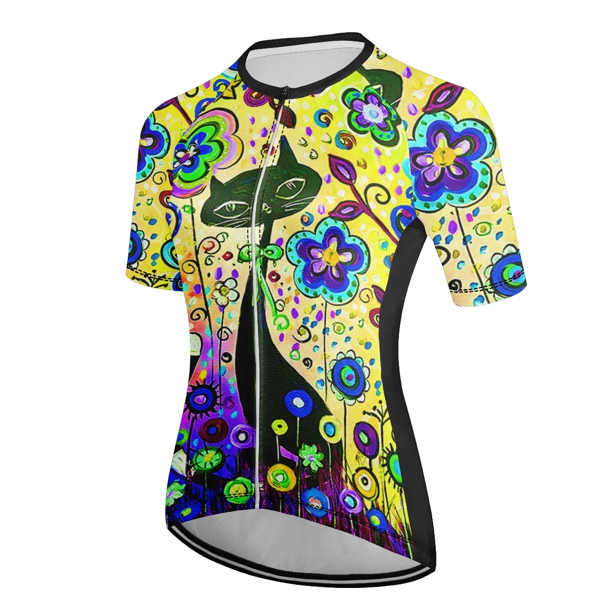 

2024 Women's Cycling Clothing Cute color cat Short Sleeve Mountain Bike MTB Road Bike Clothing