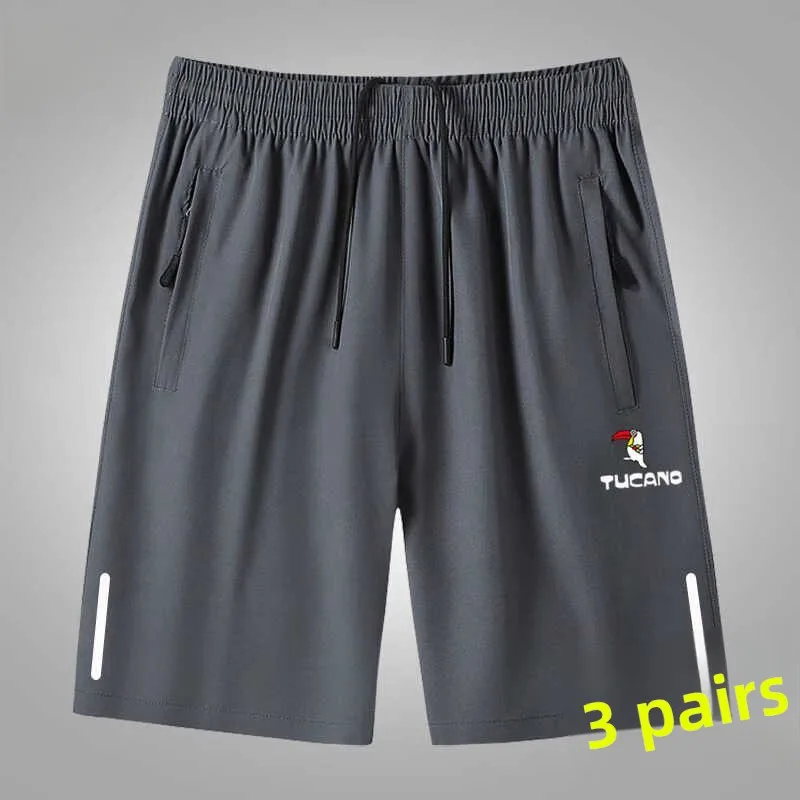 

TUCANO Men's Ice Silk ort orts Summer Thin Casual Qui Dry Five-Point Fitn Loose Large Size Sports Mid-Length Pants