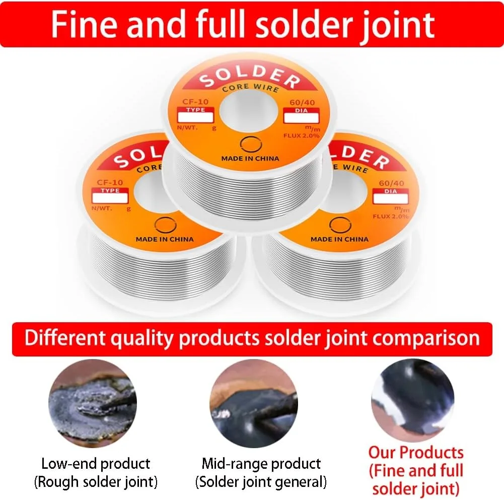 Imagem -03 - Tin Solder Wire With Rosin Core Flux Iron Welding Tool 0.8 mm de Diâmetro para Elétrica e Eletrônica Faça Você Mesmo Soldering Wire Roll