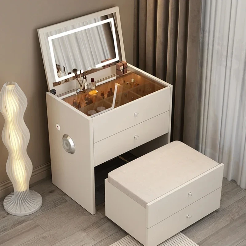 

Organizer Drawers Dresser Table Girl Modern Minimal Mirror Make Up Dressing Table Women Apartment Coiffeuse De Chambre Funiture