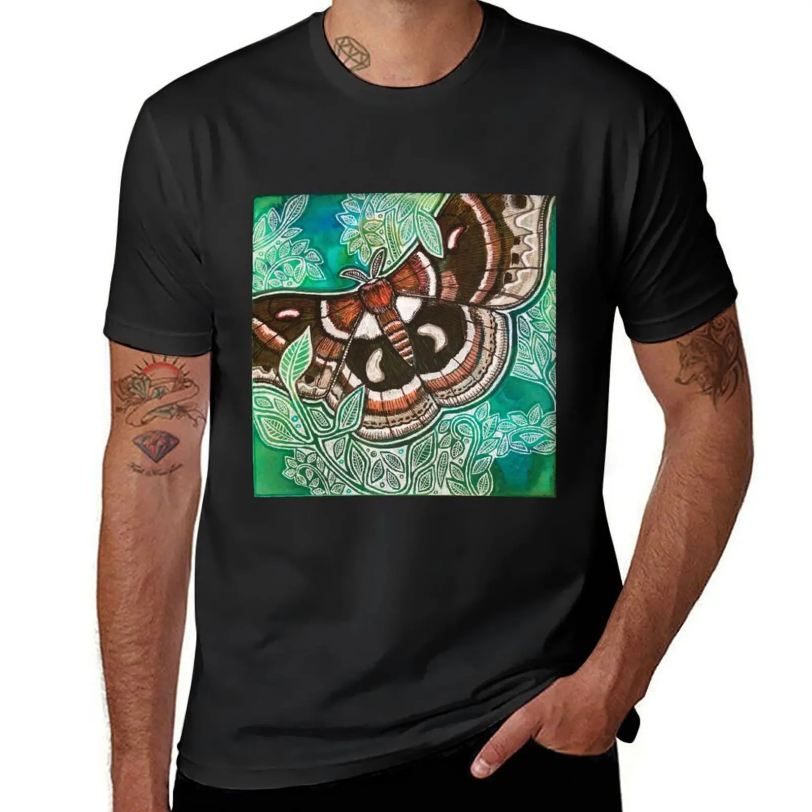 

Cecropia Moth T-Shirt customs oversizeds Clothing Short sleeve tee men