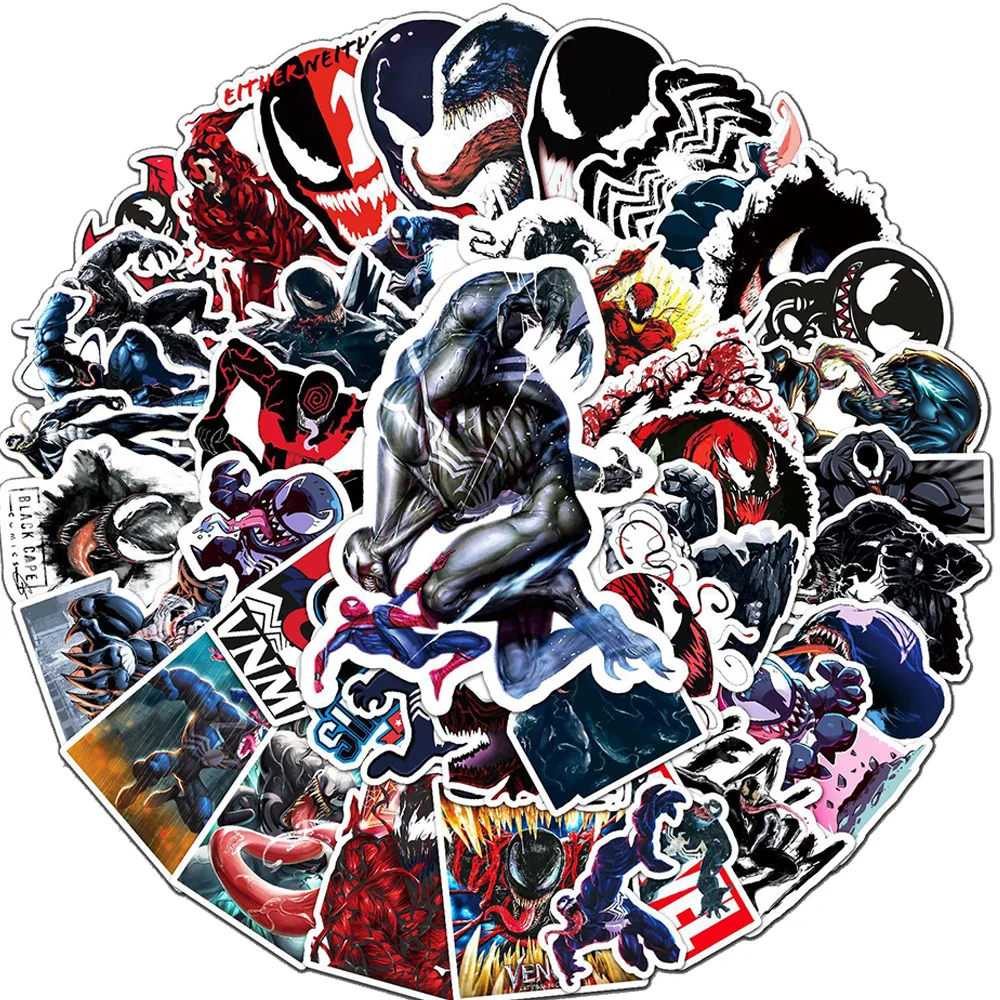 10/30/50PCS Anime Disney Movie Venom Cartoon Stickers DIY Phone Car Bike Bottle Skateboard PVC Graffiti Decals Fun for Kid Toys