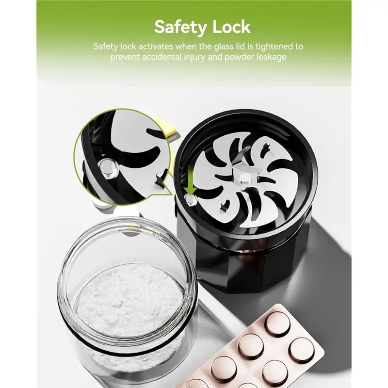 【LAST CHANCE】Cordless Electric Pill Crusher With Stainless Steel Blade, For Vitamins For Pills Fine Powder, Extremely Fine image 4