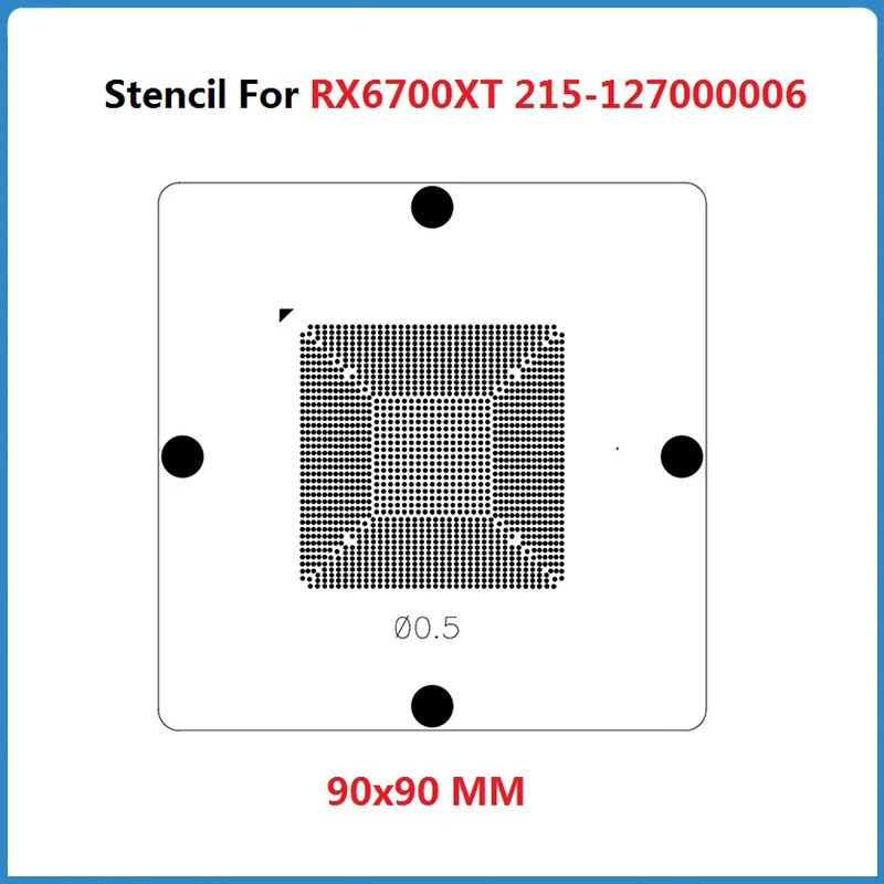 Wzornik BGA dla RX6700XT 6700XT 215-127000006 215-127000036 215-127000116 układ scalony bezpośredniego ogrzewania 8090 Reballing szablony do naprawy