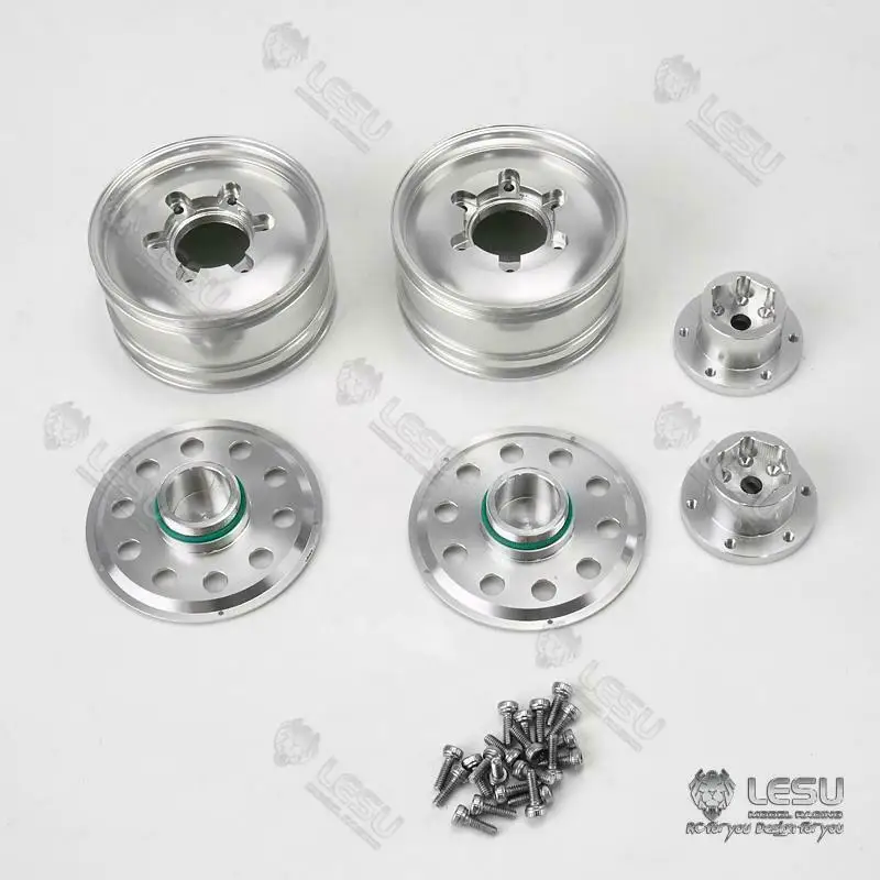 LESU 1/14 RC Metal Front Hub DIY Tamiyay Tractor Truck Dumper Hex Brake Axle Outdoor Toys TH15250