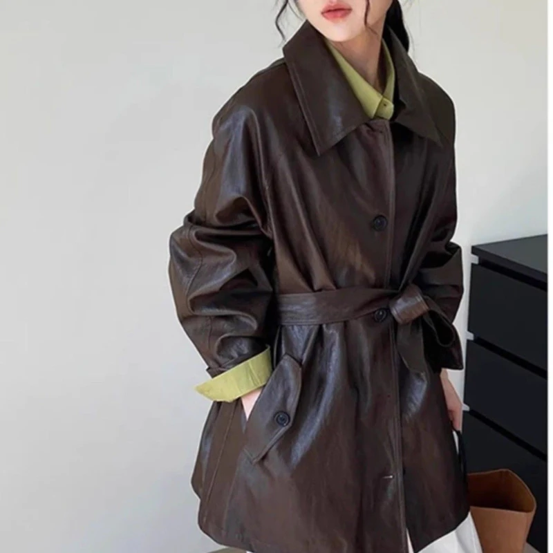 Retro American Coat 2025 Spring and Autumn Button Lapel Women's Casual Jacket