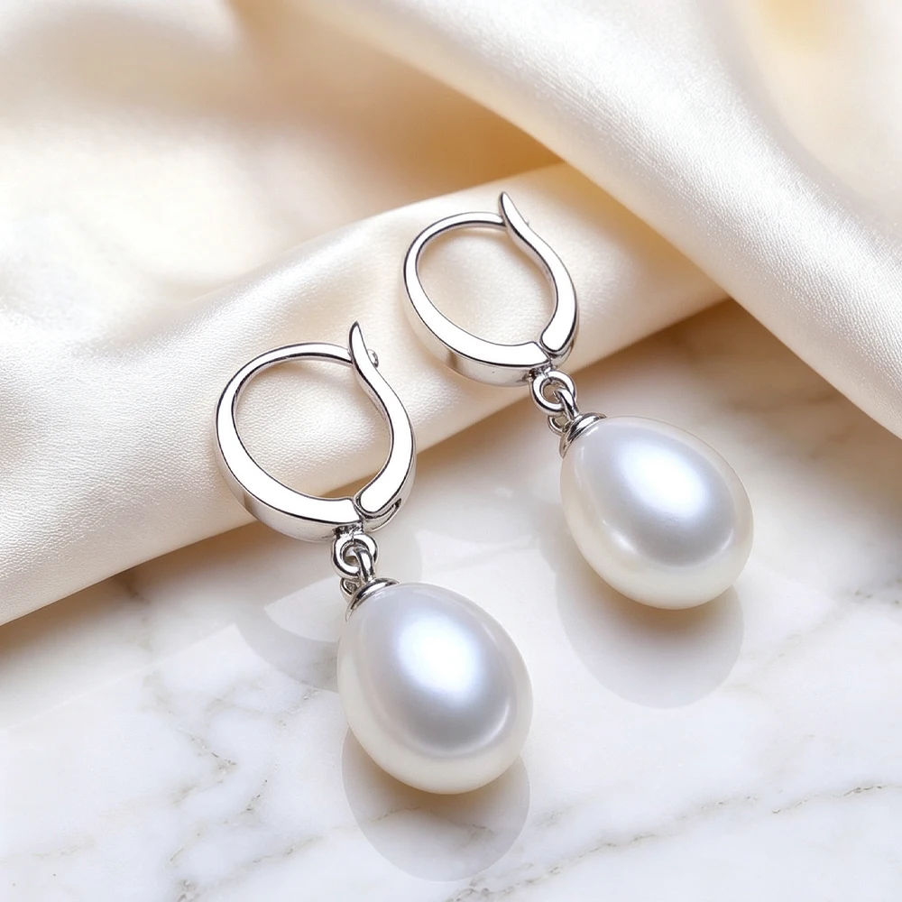 FENASY 925 Sterling Silver Drop Earrings Natural Freshwater Pearl Earrings For Women Handcrafted Fashion Party Wedding Jewelry