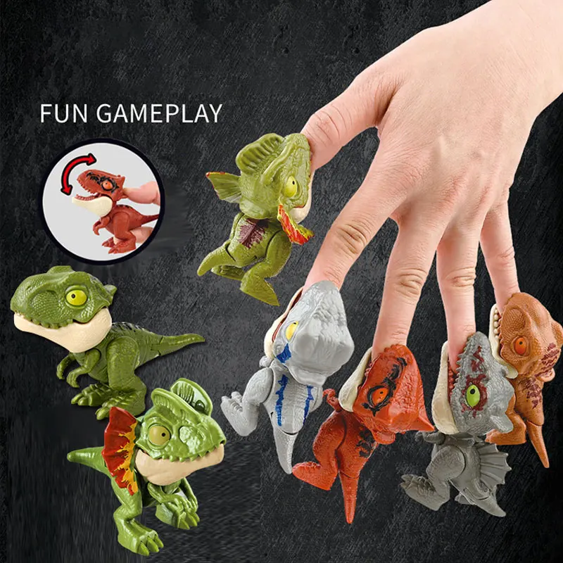 Jurassic T-Rex Dinosaur Model Toy for Kids - Multi-Joint Movable Finger Biting Design Canglong Action Figure from Jurassic World