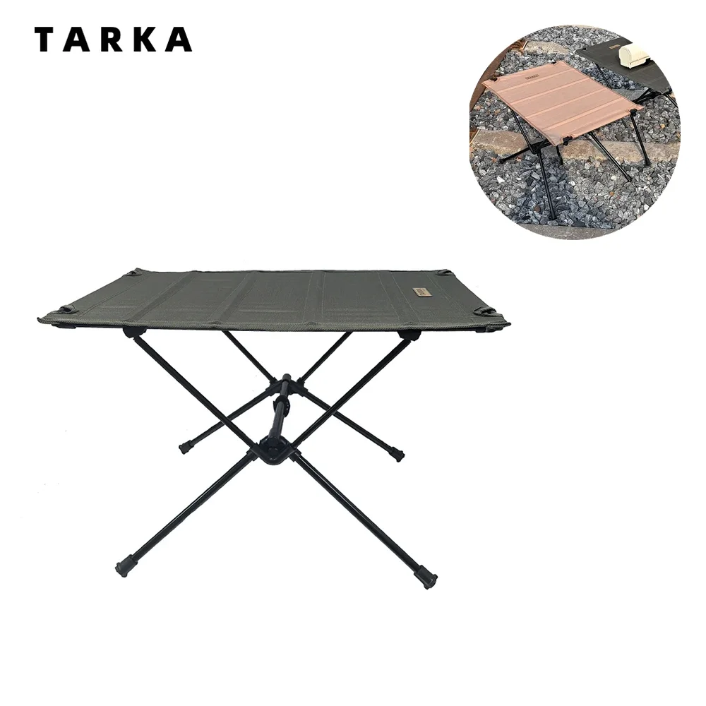 TARKA Camping-Klapptisch aus 600D Oxford-Gewebe, aufrollbarer leichter Tisch aus Aluminiumlegierung mit Netztasche für Outdoor-Picknicks – Detail 2