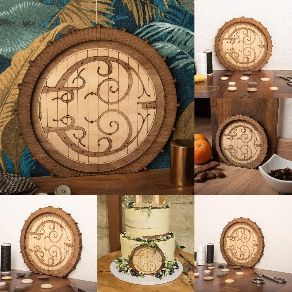 Wooden Elf Door DIY Garden Accessories Miniature Landscape Fairy Door Small Courtyard Garden Decoration for Tree Decoration