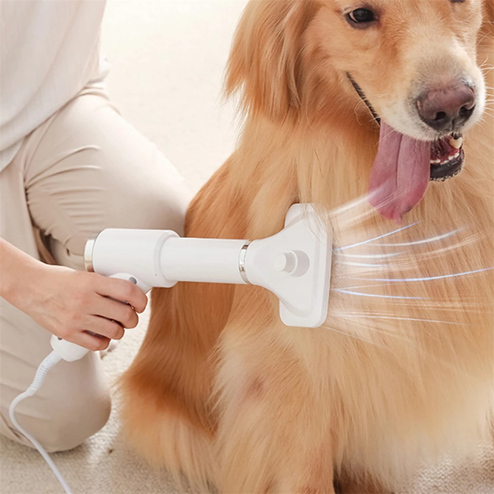 

Portable 2-in-1 Dog Hair Dryer Home Puppy Grooming Comb Brush Fur Blower Adjustable Speed Temperature Low Noise Pet Products