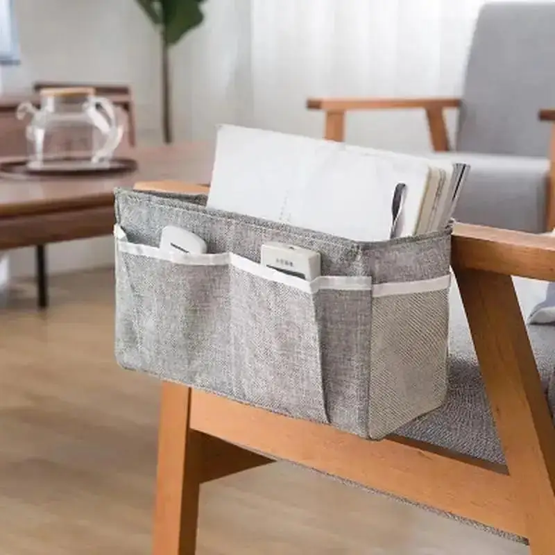 New Linen Bedside Storage Car Organizer Hanging Bag Sundries Household Multifu Pockets Bunk Beds Side Pouch Bag Makeup Organizer