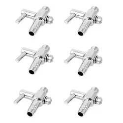 6Pcs/Set Thread Stainless Steel Aquarium Air Flow Distributor Lever Control Valve Fish Aquatic Pet Supplies