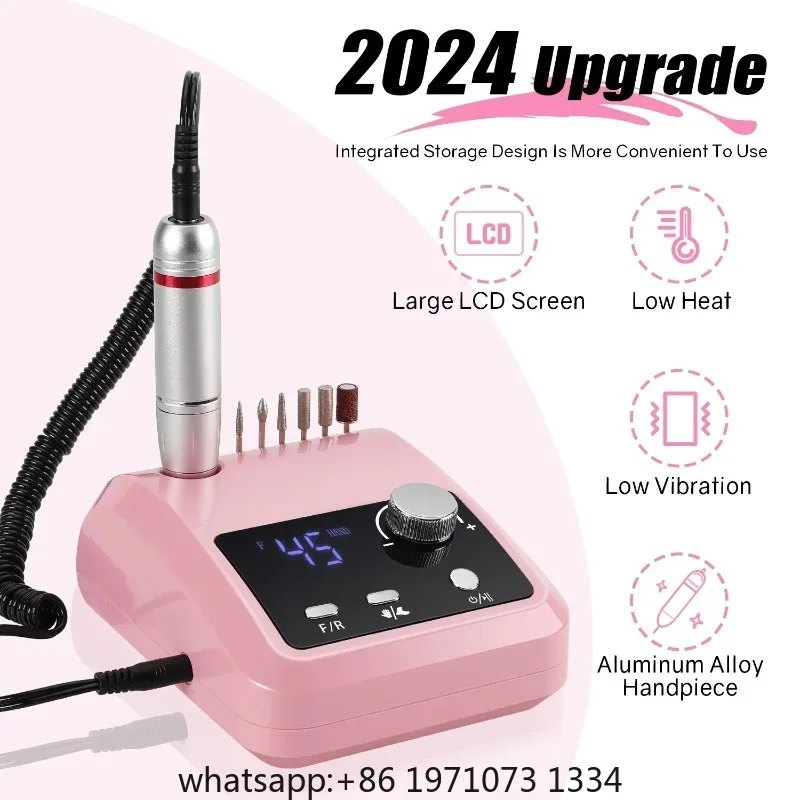45000RPM Electric Nail Drill Professional Manicure Machine Nail Sander Set With Nail Drill Bit Portable Salon Polisher Equipment