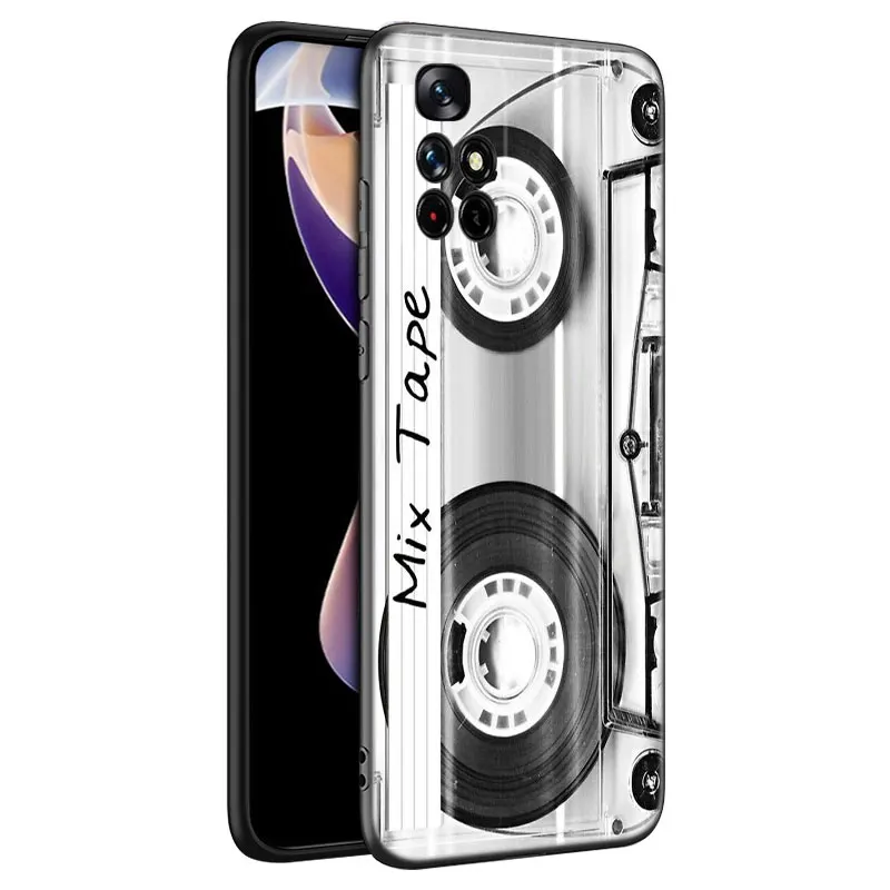 Vintage Cassette tape retro style Black Silicone Phone Case For Xiaomi Redmi Note 9 10 11 11S 11T 12 13 Pro 5G Plus 9S 10S 12S image 2